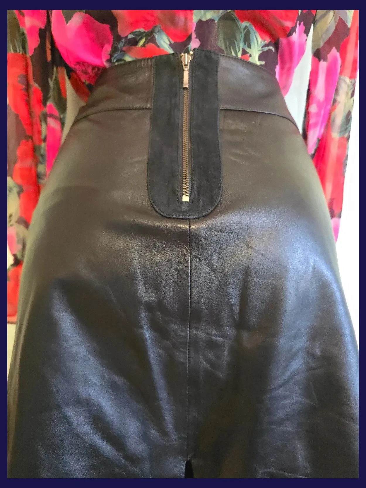 Black Pencil Skirt 100% Leather – 123 – taille M / 38 / 10 5