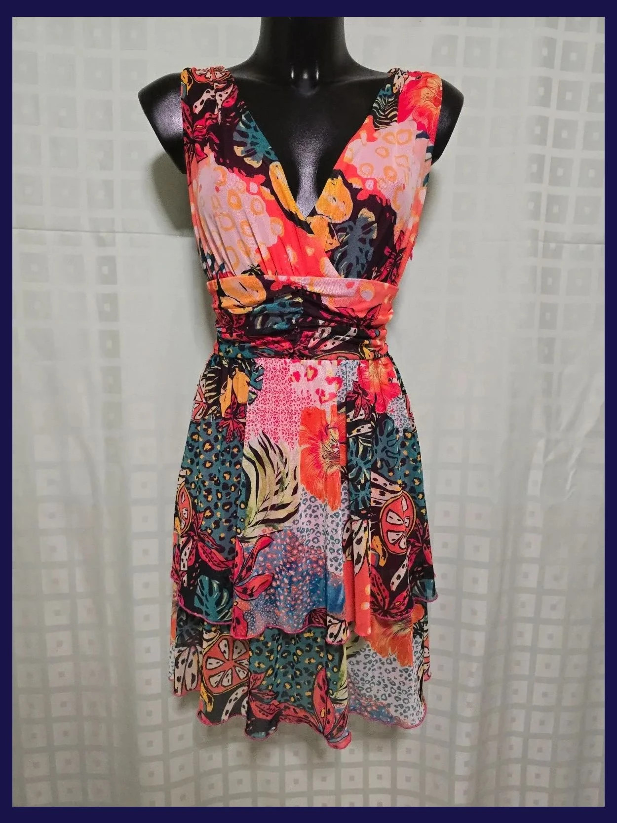 Multicolor Tropical Leopard Mini Dress