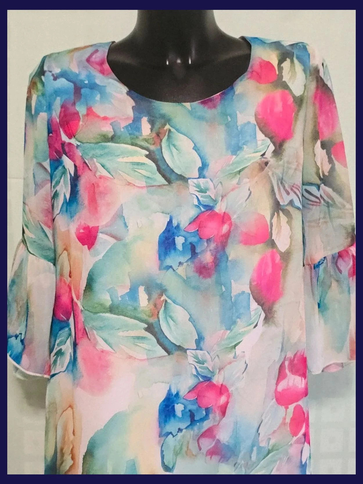 Colorful watercolor floral shift dress – Donarosa – taille XXXL / 46 / 18 2