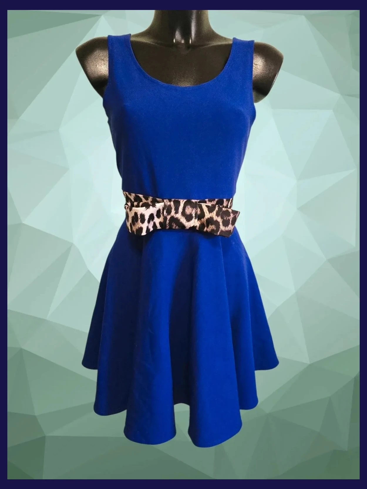 Blue Skater Dress Leopard Bow – Red Chilli – taille Taille unique