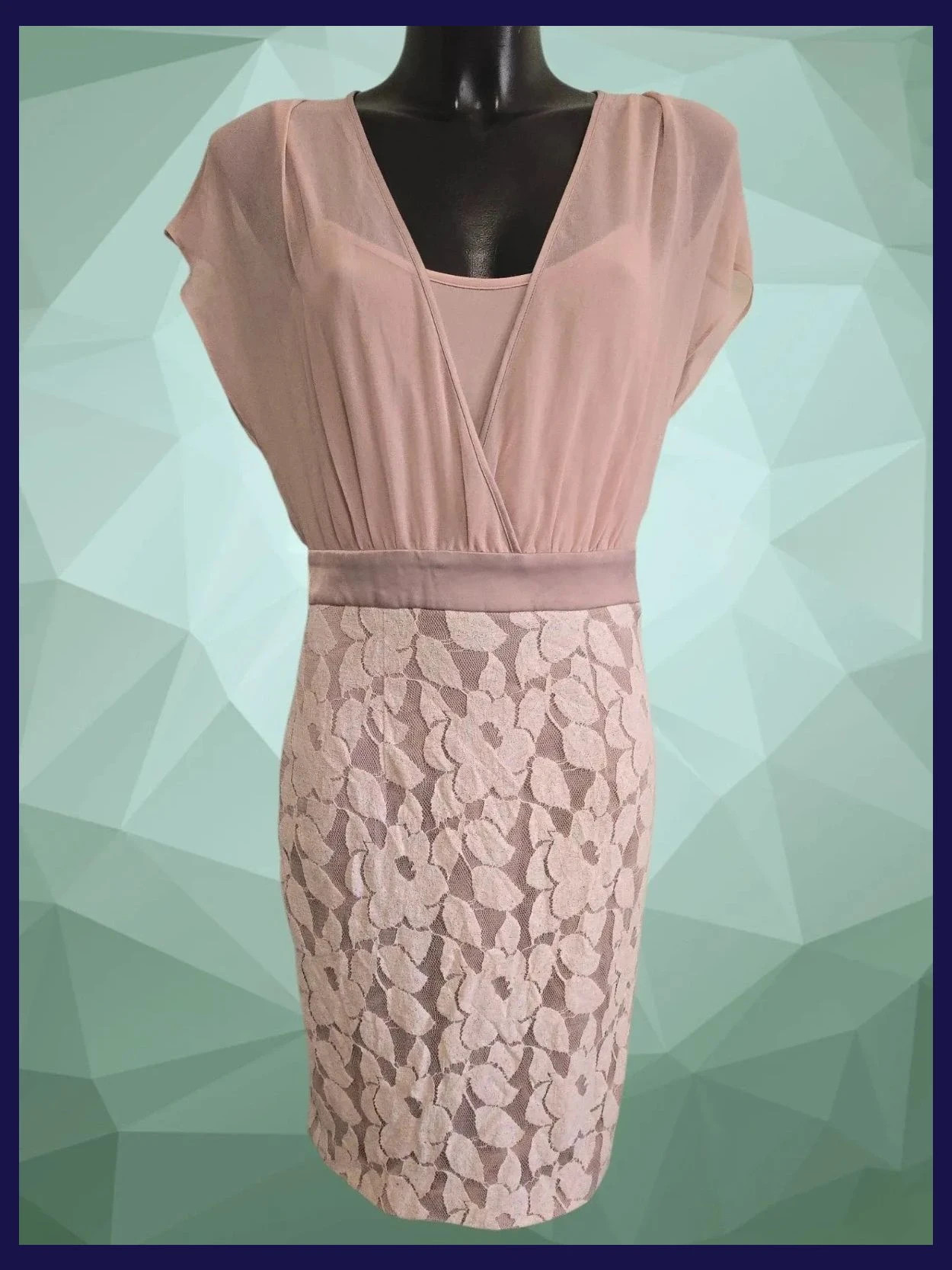 Sheer Wrap Lace Midi Dress