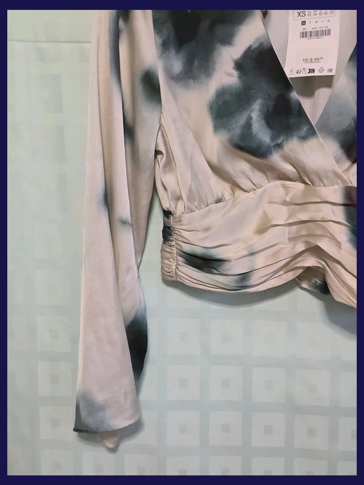 Zara Tie-Dye Satin Ruched Crop Top – Zara – taille XS / 34 / 6 4