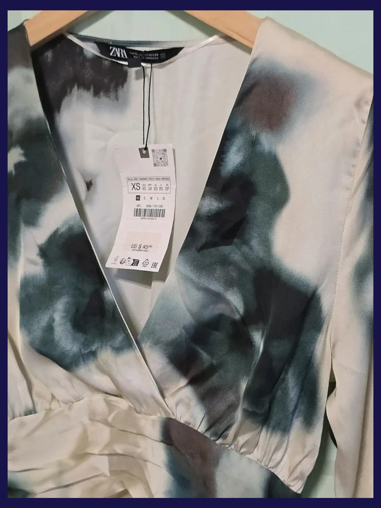 Zara Tie-Dye Satin Ruched Crop Top – Zara – taille XS / 34 / 6 3