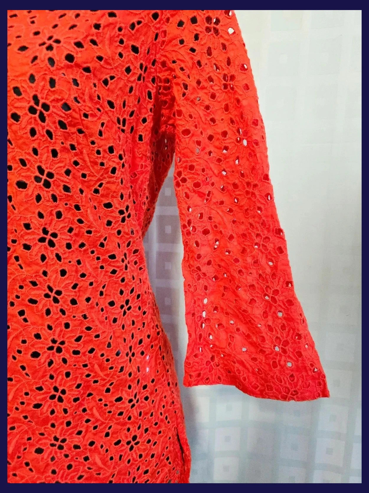 Red Floral Eyelet Lace Tunic 100% Cotton – Talbots – taille M / 38 / 10 4