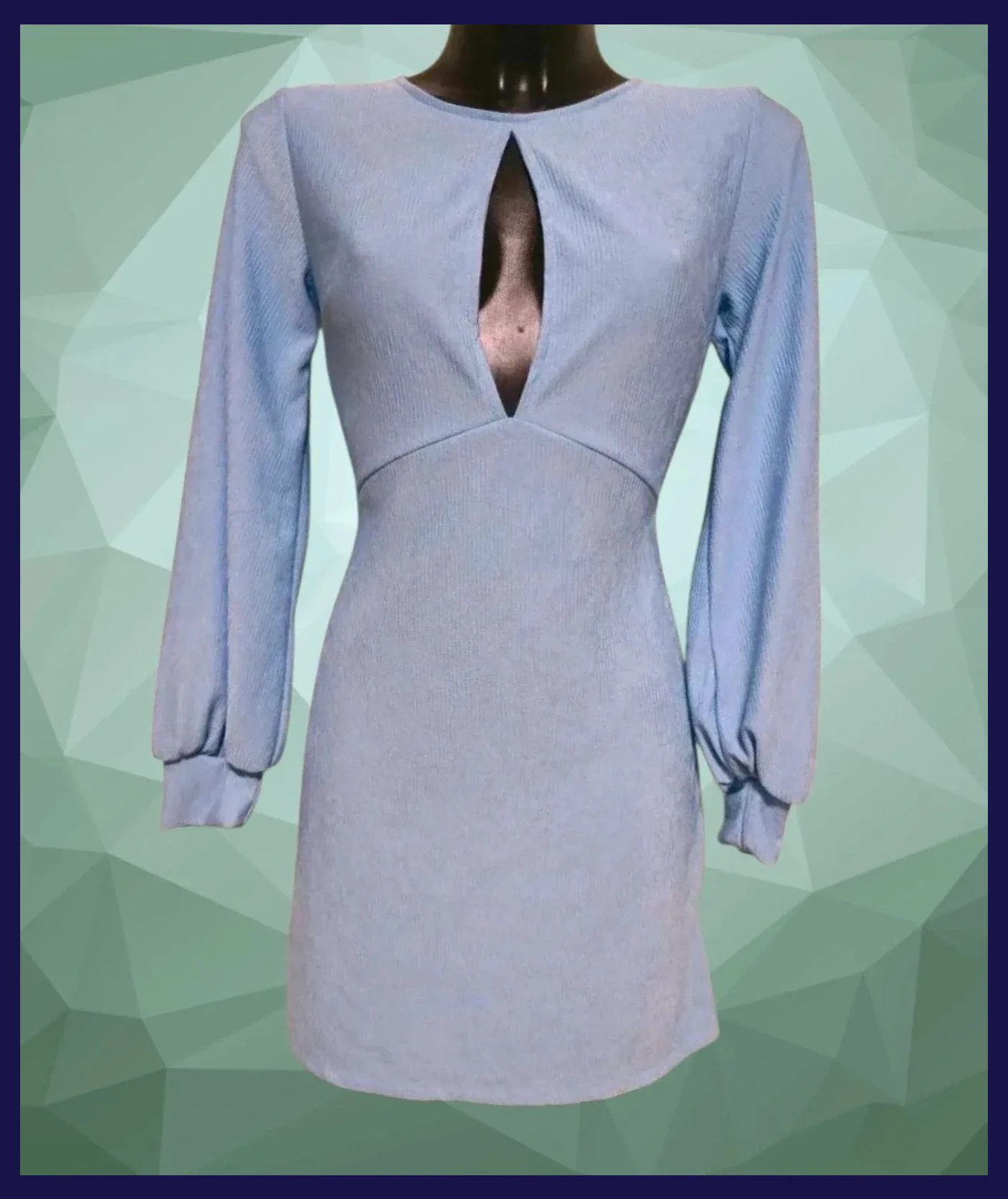 Pastel Blue Keyhole Mini Dress