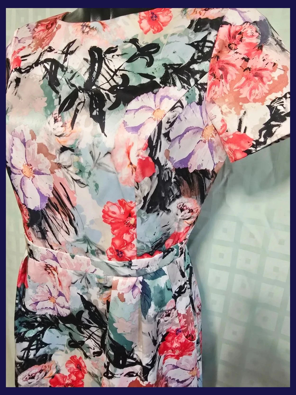 Floral Print Dress Lace Hem – SuiteBlanco – taille L / 40 / 12 2