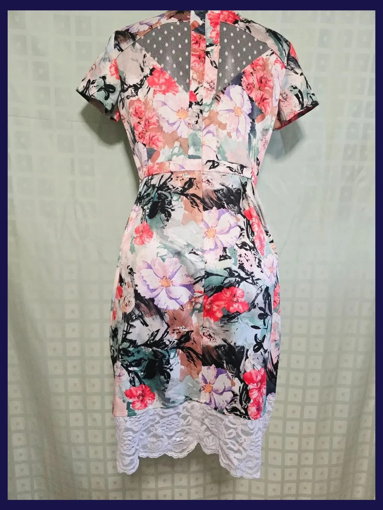 Floral Print Dress Lace Hem – SuiteBlanco – taille L / 40 / 12 4