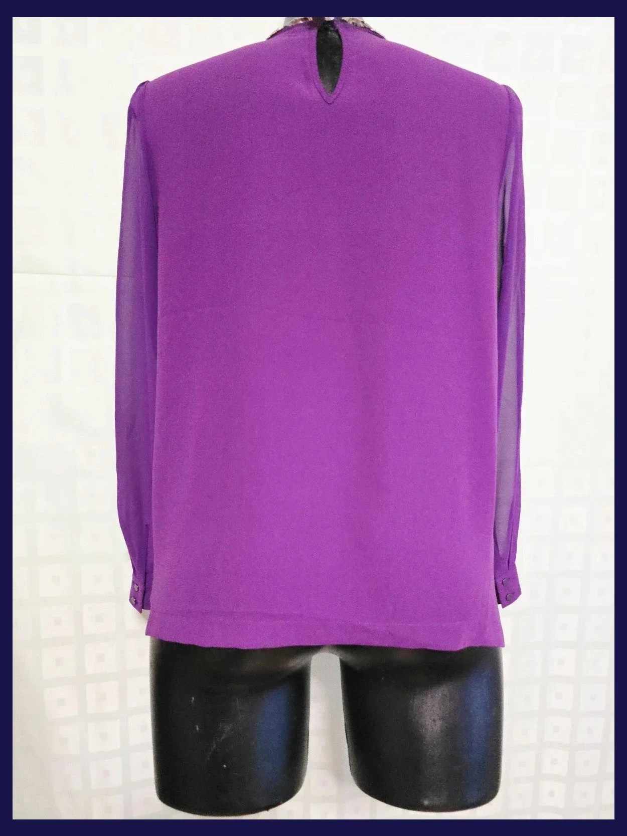 Purple Beaded Collar Blouse – Marks & Spencer – taille XL / 42 / 14 4