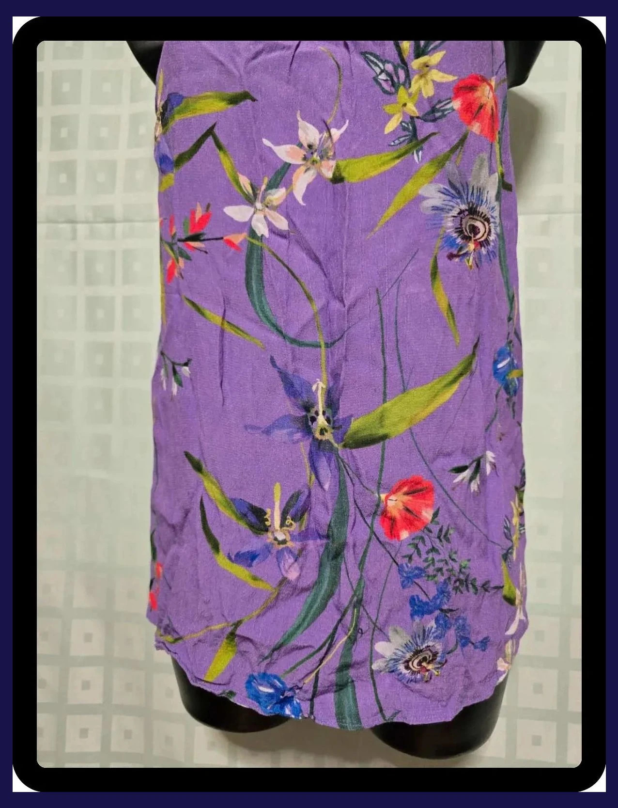 Purple Floral Halter Neck Top – Karen Millen – taille L / 40 / 12 3