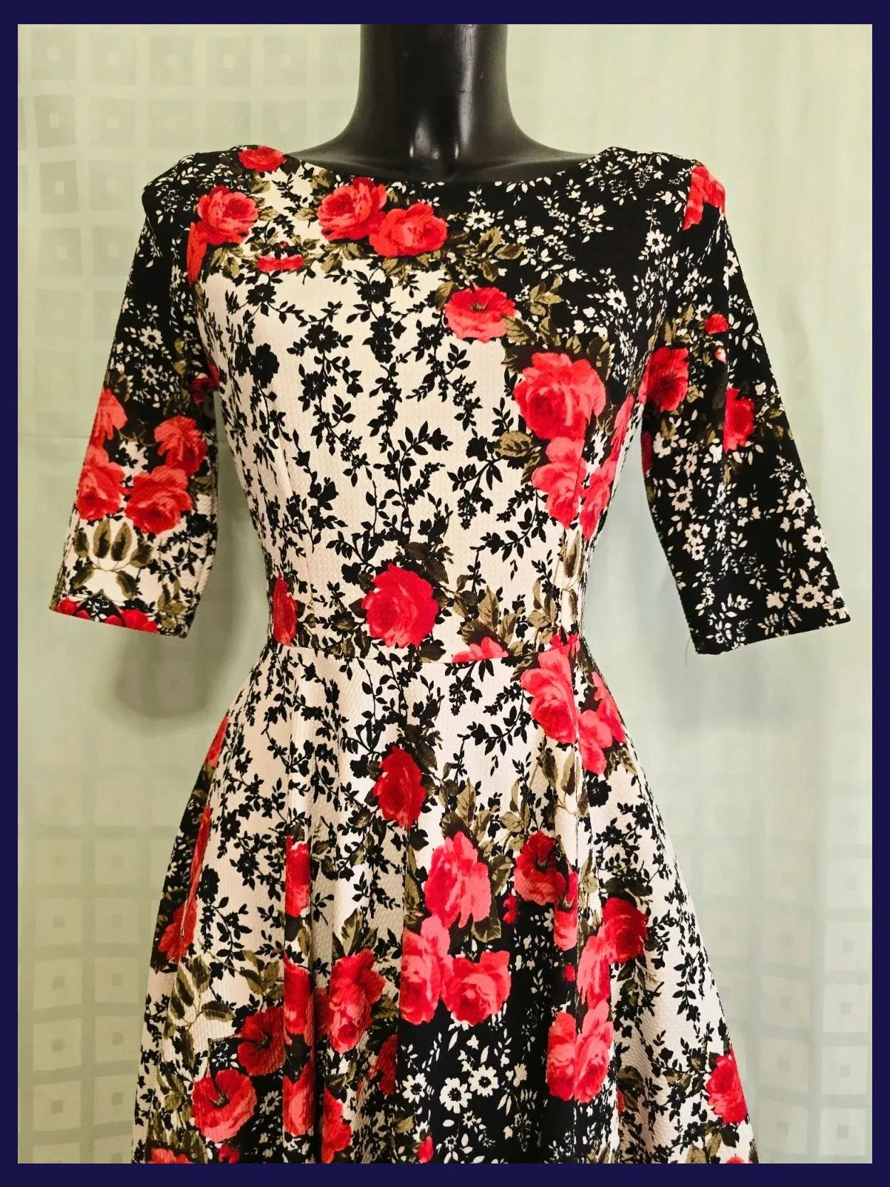 Vintage Style Floral Skater Dress – Vestidor Vintage – taille M / 38 / 10 2