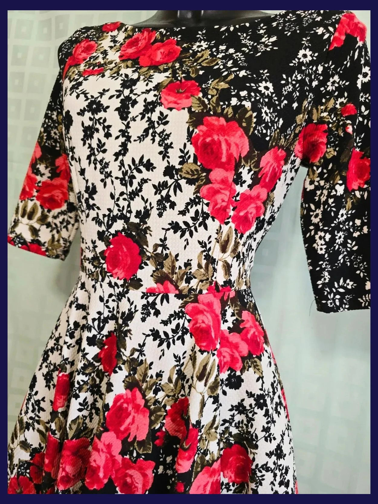 Vintage Style Floral Skater Dress – Vestidor Vintage – taille M / 38 / 10 5