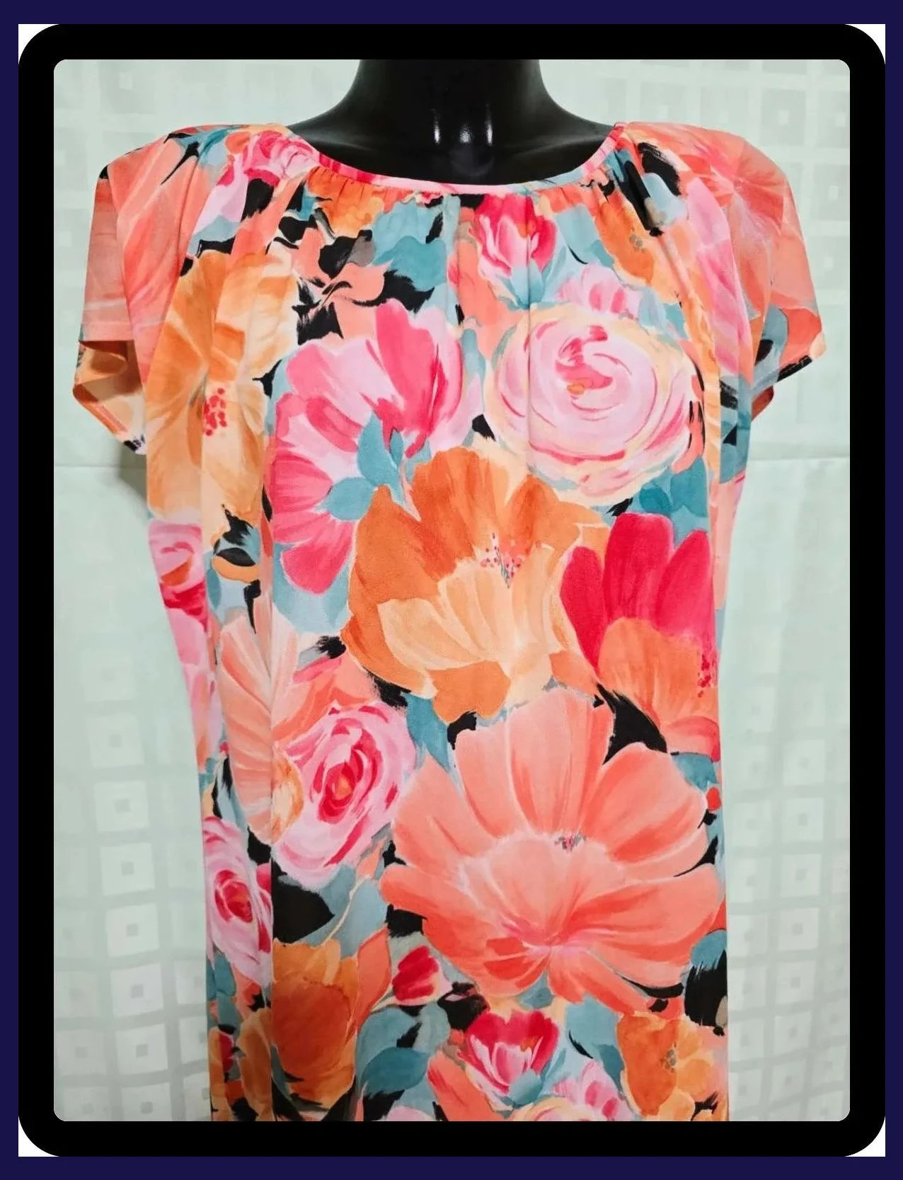 Vestido de verano floral vibrante vintage – Atelier Goldner Schnitt – taille XXL / 44 / 16 2