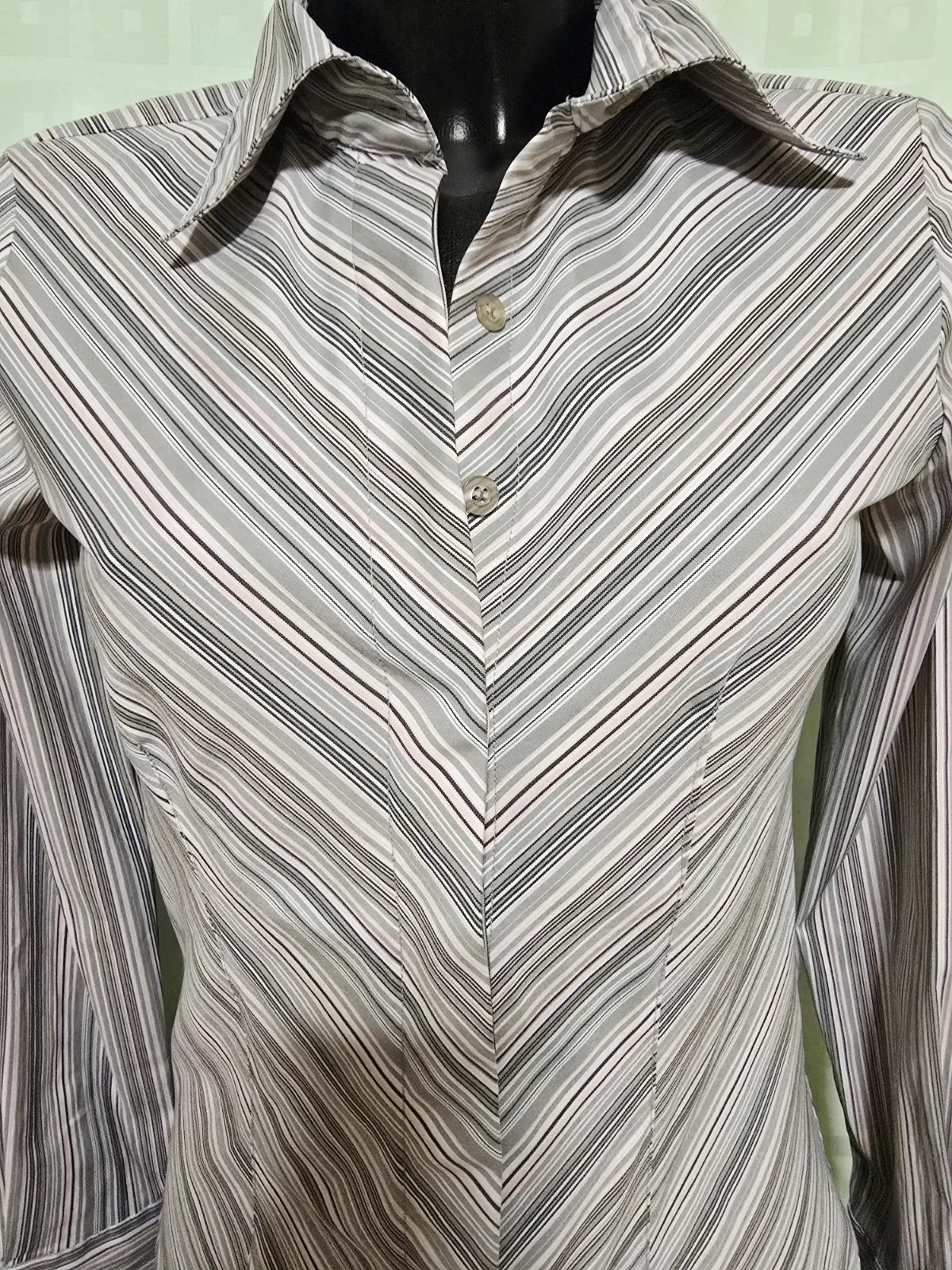 Chevron Striped Fitted Shirt – Cotton works – taille S / 36 / 8 3