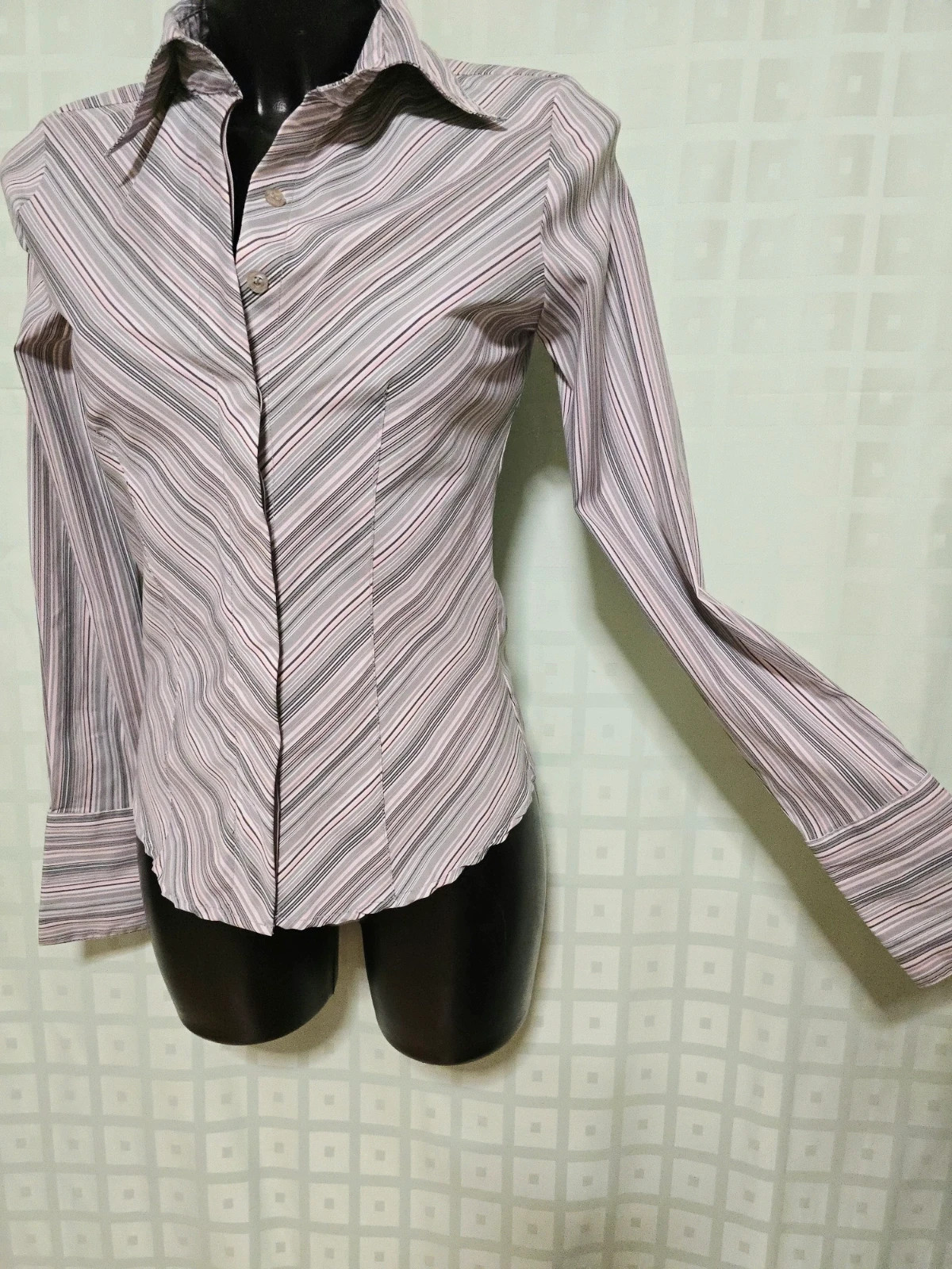 Chevron Striped Fitted Shirt – Cotton works – taille S / 36 / 8 2