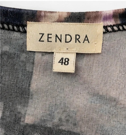 Haut Zendra imprimé abstrait violet noir manches longues – Taille 48 – Zendra – taille 4XL / 48 / 20 5