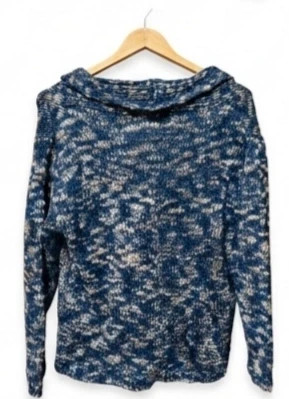 Jersey Unit 2XL azul marino y beige de punto grueso estampado – Unit – taille XXL / 44 / 16 3
