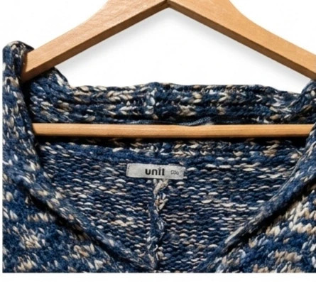 Jersey Unit 2XL azul marino y beige de punto grueso estampado – Unit – taille XXL / 44 / 16 2