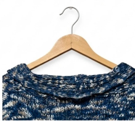 Jersey Unit 2XL azul marino y beige de punto grueso estampado – Unit – taille XXL / 44 / 16 4