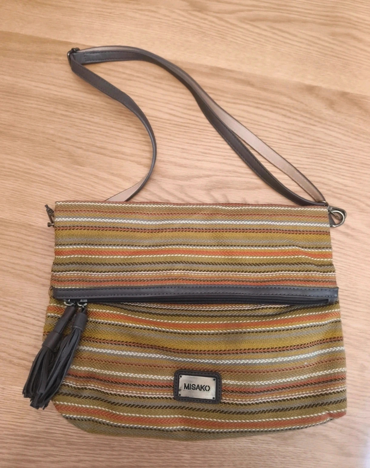 Bolso Bandolera Misako Plegable Textil Étnico Rayas / Crossbody Bag