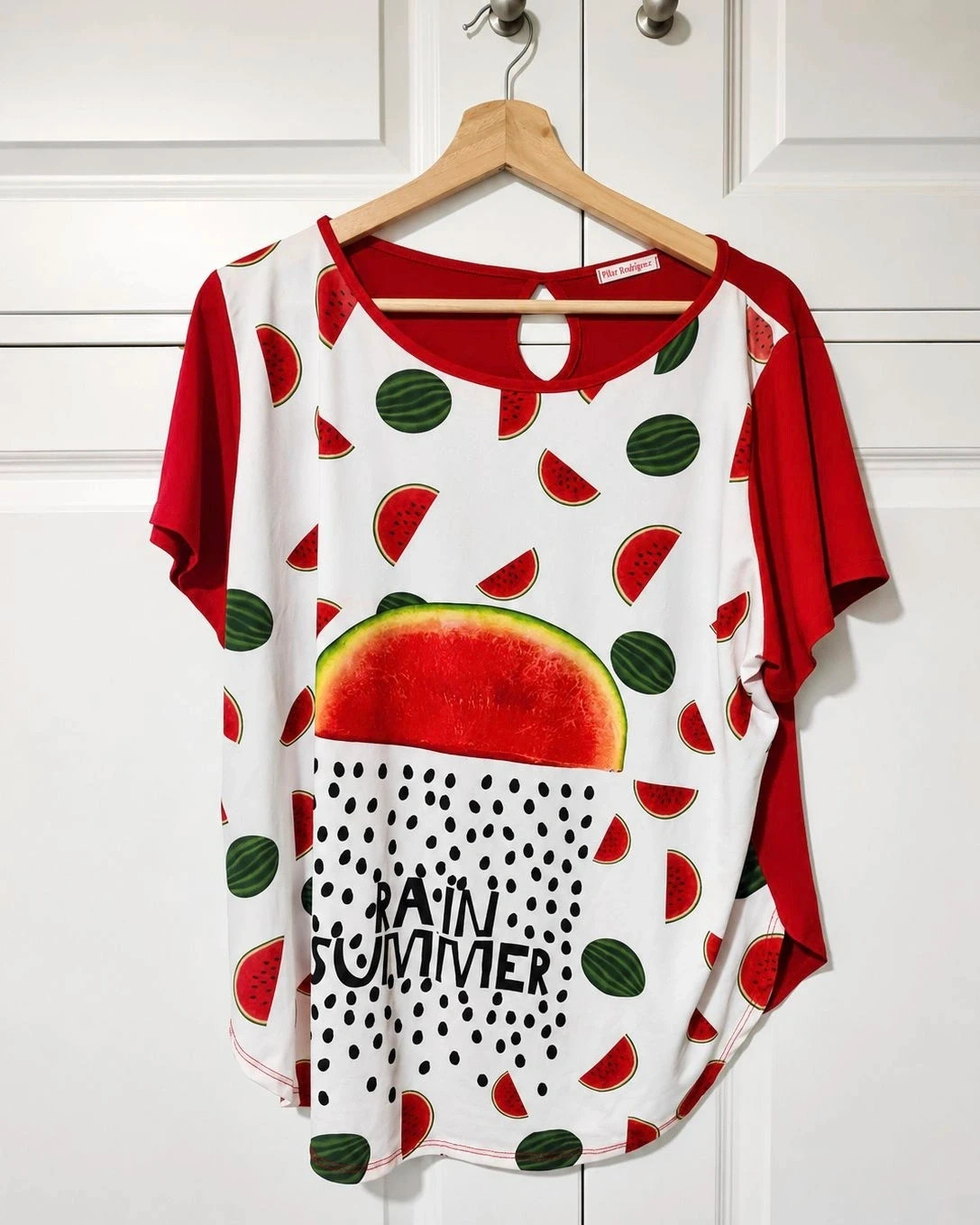 Camiseta Sandía Summer Vibes "Pilar Rodriguez" Talla 46 Coquette Summer Trend – pilar rodriguez – taille XXXL / 46 / 18