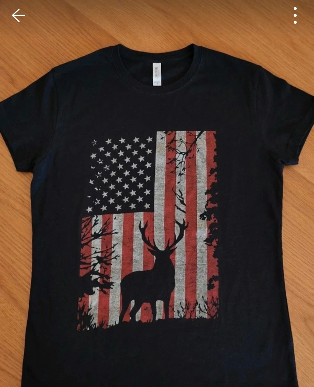 Camiseta Roly S negra estampado USA ciervo | Americana Streetwear