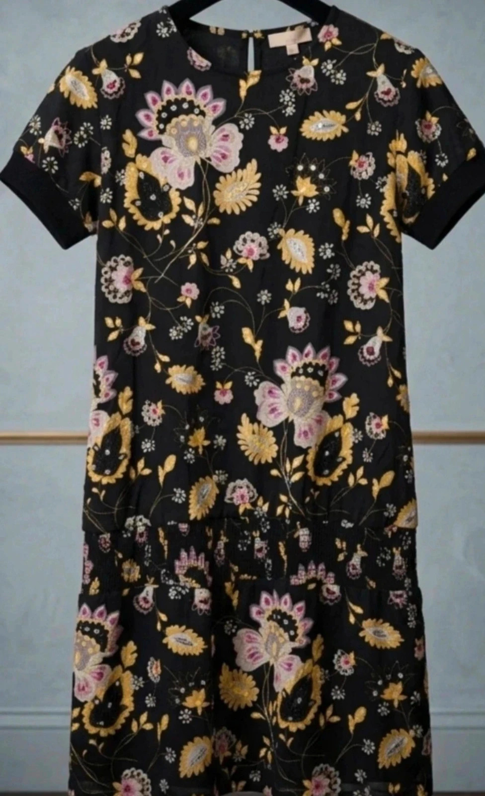 Vestido Chatik & Kertan L Negro Boho Chic Bordado Flores Lentejuelas Ethnic – Chatik & Kertan – taille L / 40 / 12 2
