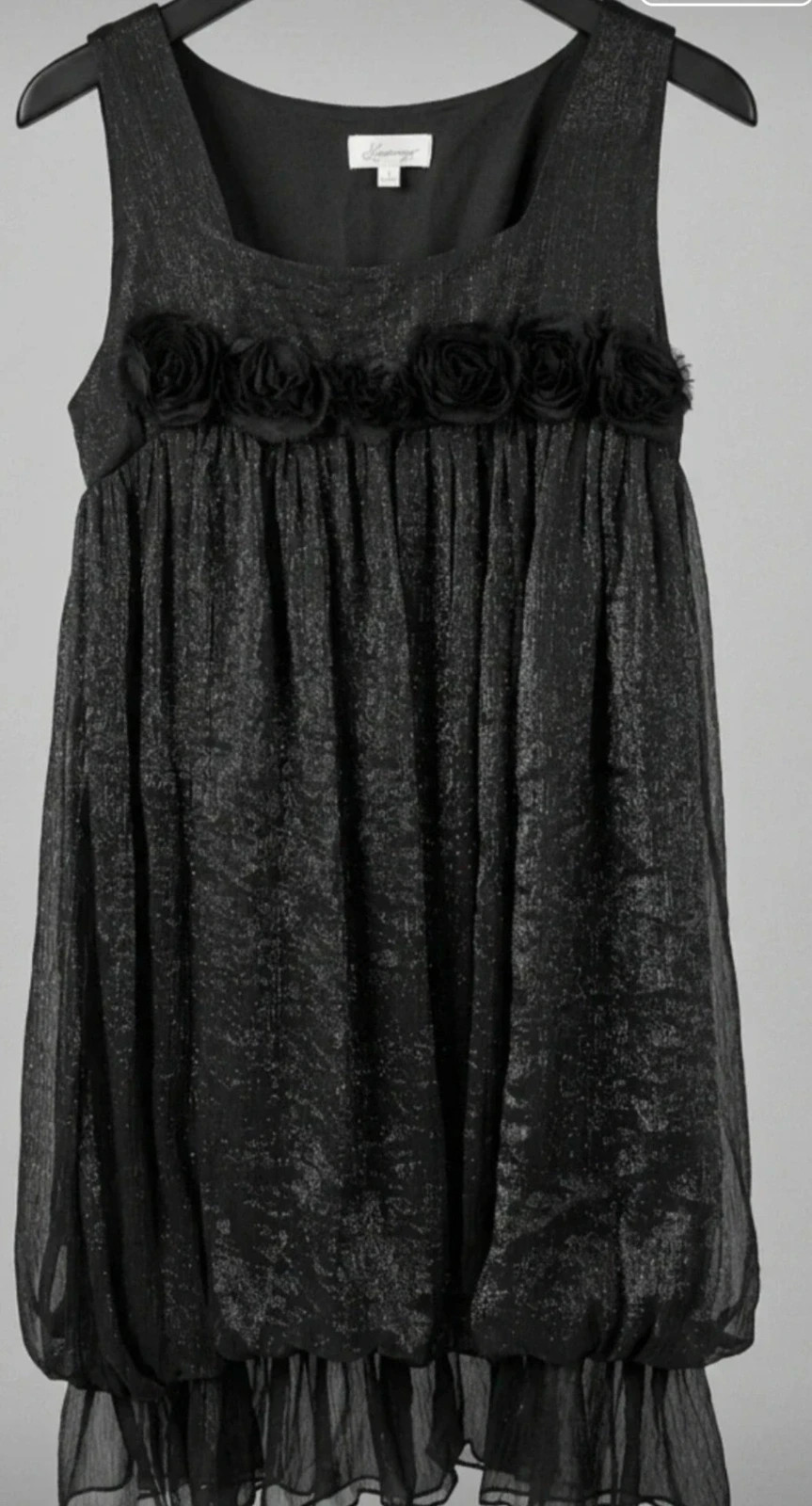 Vestido Negro Festivo Holly & Bracken T2/M Babydoll Lurex Brillo Coquette Party – Holly Bracken – taille M / 38 / 10 2