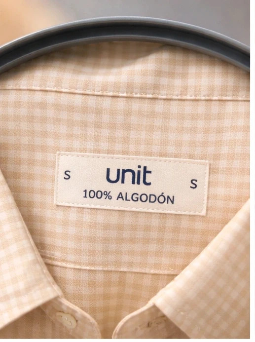 Camisa cuadros Vichy beige UNIT El Corte Inglés S – Unit – taille S 3