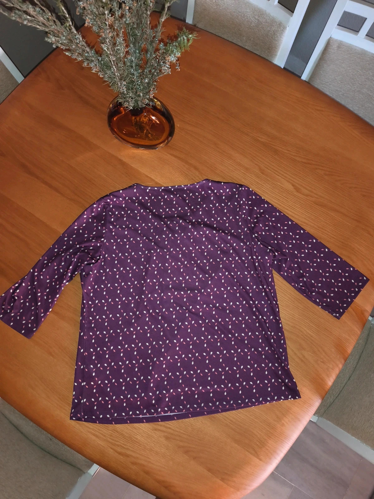 Blusa Morada Estampada Antea Top Plisado Coquette Boho talla 48 💜 – Antea – taille 4XL / 48 / 20 3