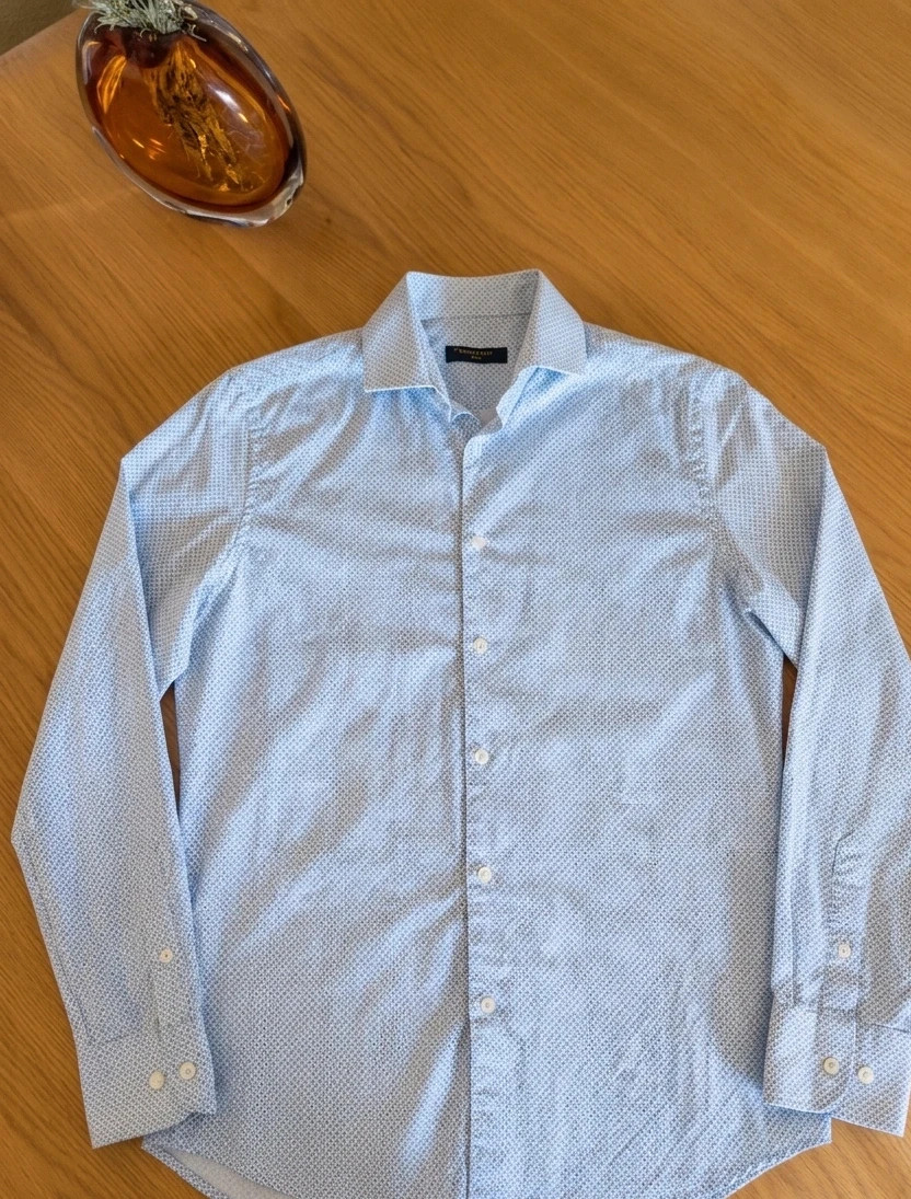 Camisa Easy Wear Slim Fit - Estampado Microdots Azul – Easy Wear – taille S