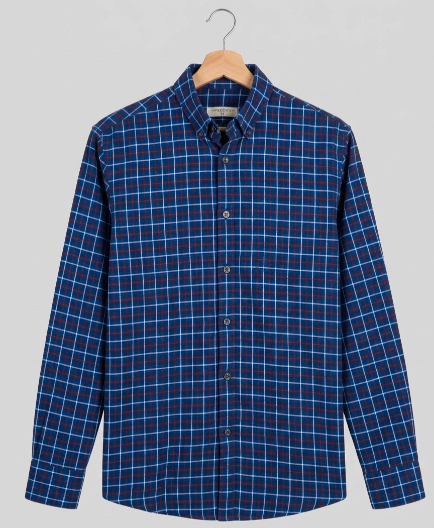 Camisa de Cuadros Azul Navy – Estilo Casual / Old Money 💙 – Easy Wear – taille M 2