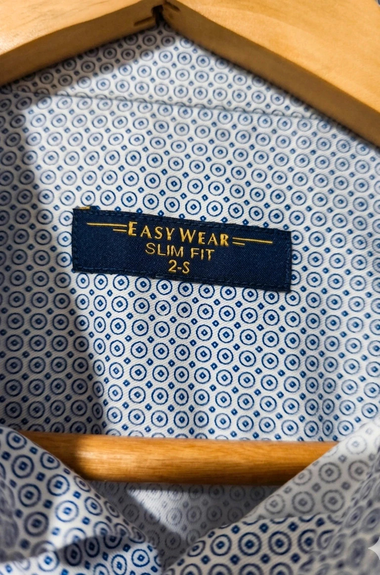 Camisa Easy Wear Slim Fit - Estampado Microdots Azul – Easy Wear – taille S 2