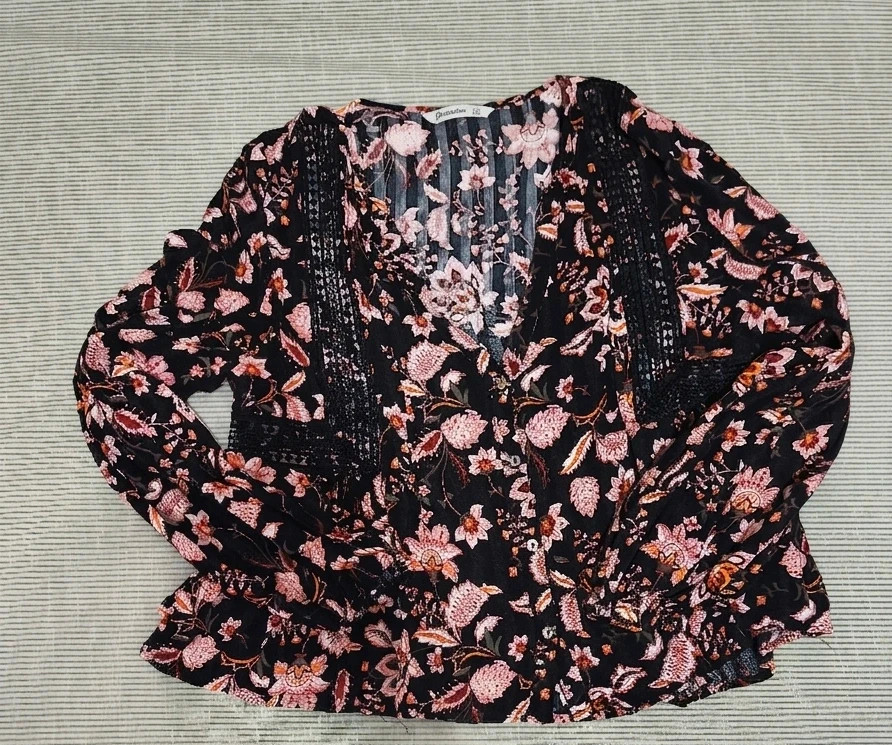 Blusa Boho Chic Flores Stradivarius Romántica M – Stradivarius – taille S / 36 / 8