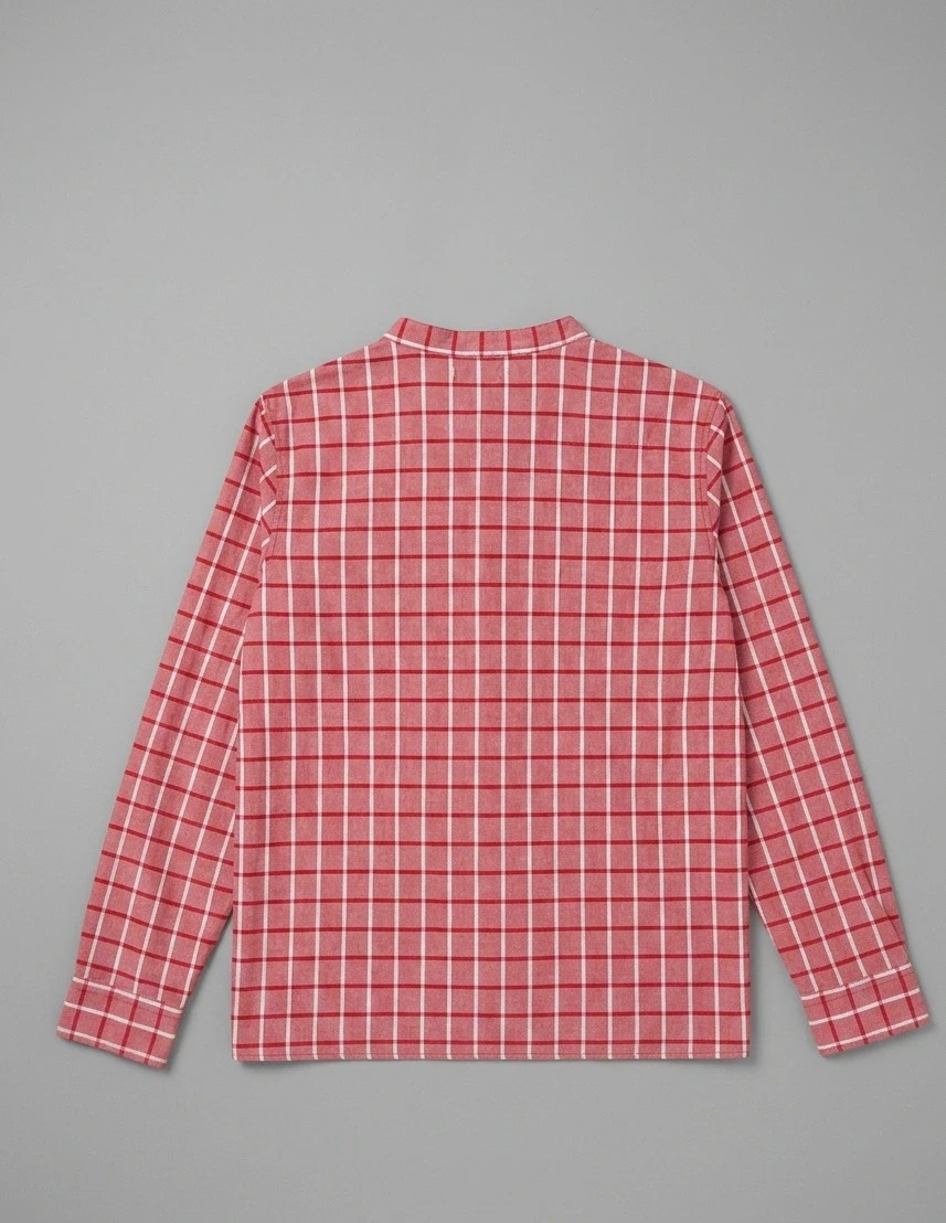 Camisa GOCCO Cuadros Granate Cuello Mao Estilo Trendy – Gocco – taille 8 ans / 128 cm 4