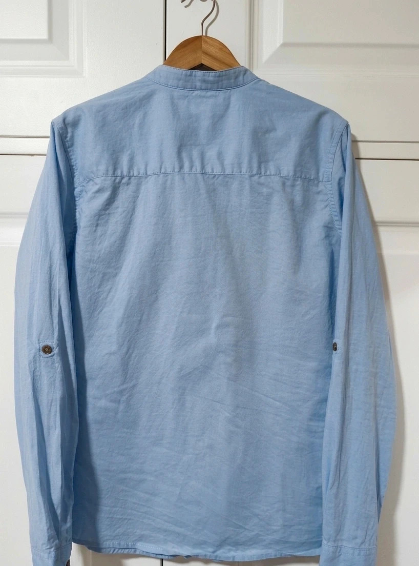 Camisa Cuello Mao en Azul Celeste Estilo Casual talla 10-11 años – El Corte Inglés – taille 11 ans / 146 cm 2
