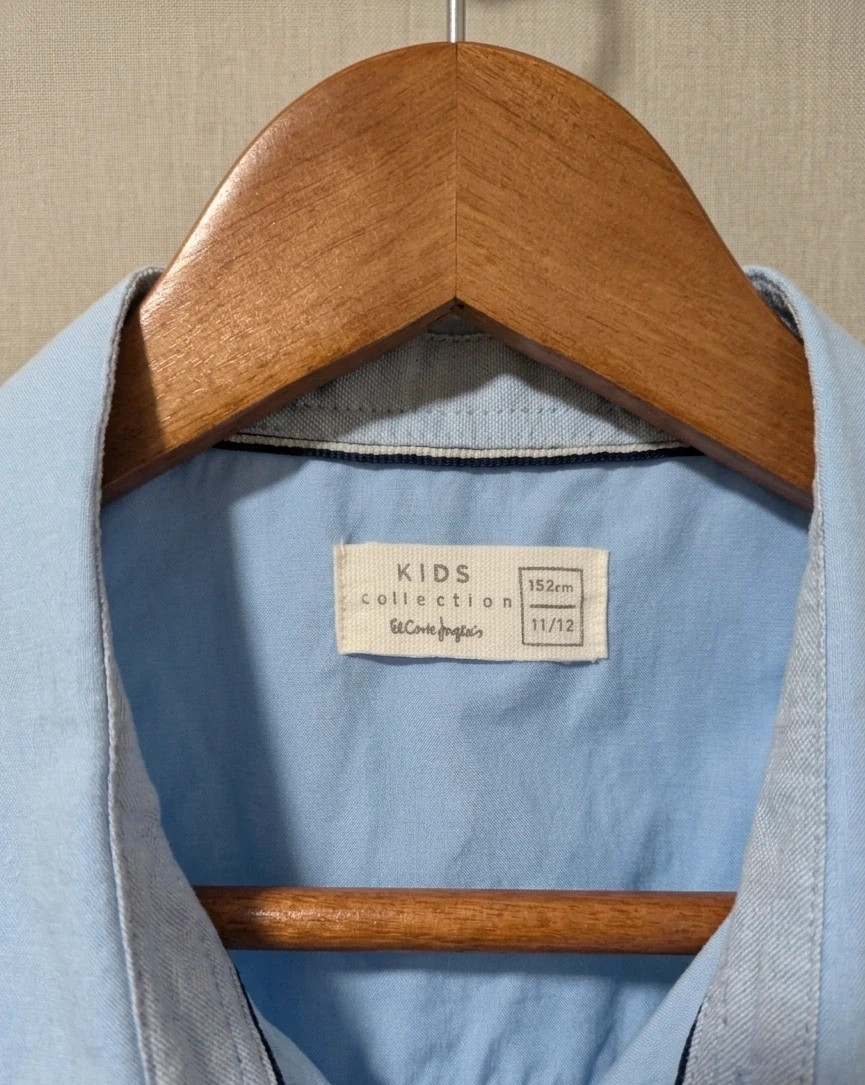 Camisa Cuello Mao en Azul Celeste Estilo Casual talla 10-11 años – El Corte Inglés – taille 11 ans / 146 cm 3