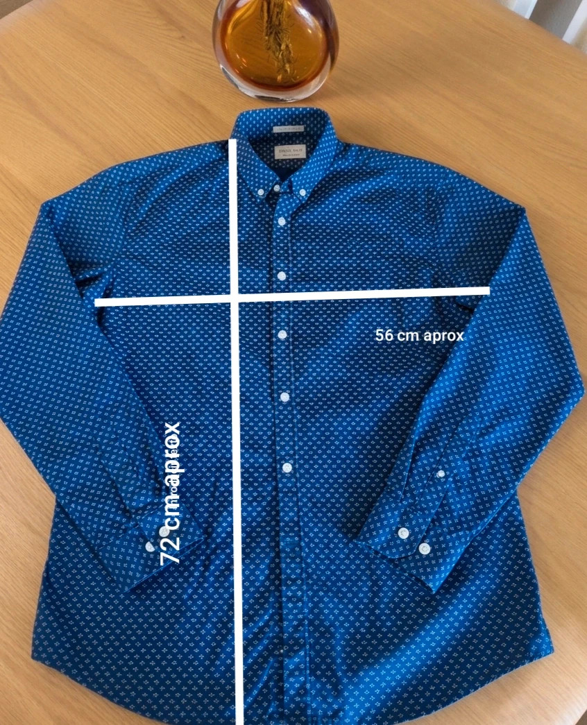 Camisa Botones Azul Eléctrico Patrón Micro <Slim Fit> Talla L – Sfera – taille L 2