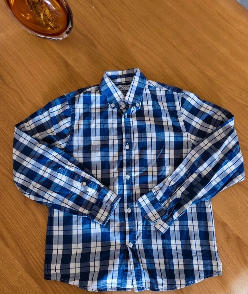 Camisa Gocco Cuadros Azul y Blanco