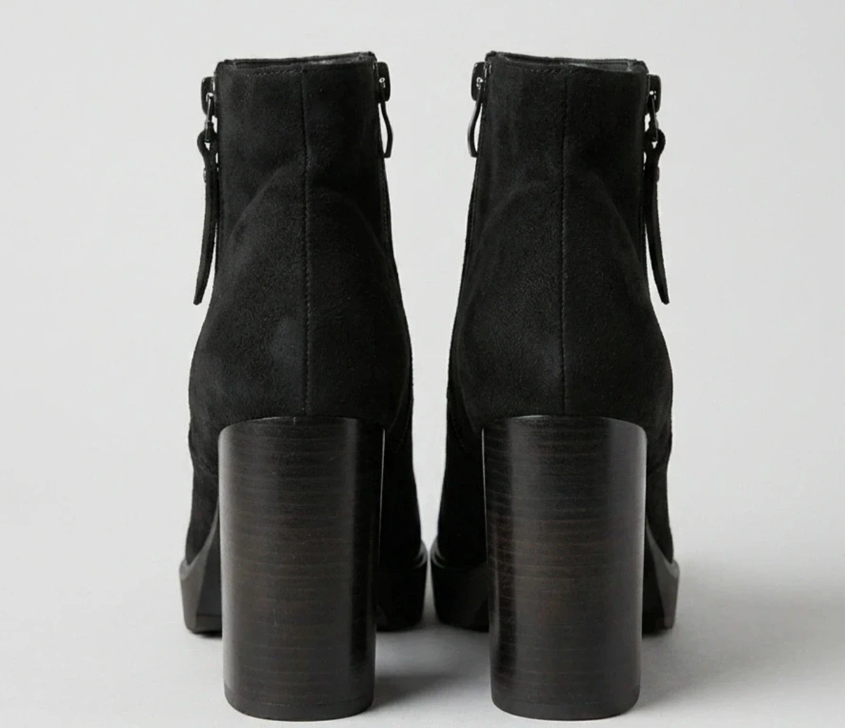 Botines negros de antelina con tacón y cremalleras talla 37 – Marypaz – taille 37 3