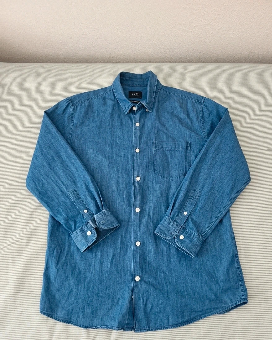 Camisa Denim Azul Claro UNIT Talla L - Estilo Y2K / Vintage – Unit – taille L