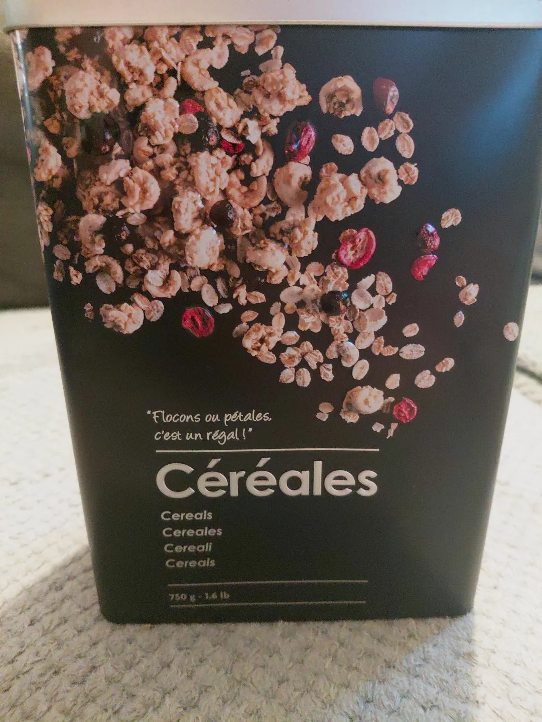 Boîte à céréales métallique noire imprimée – Sans marque 3