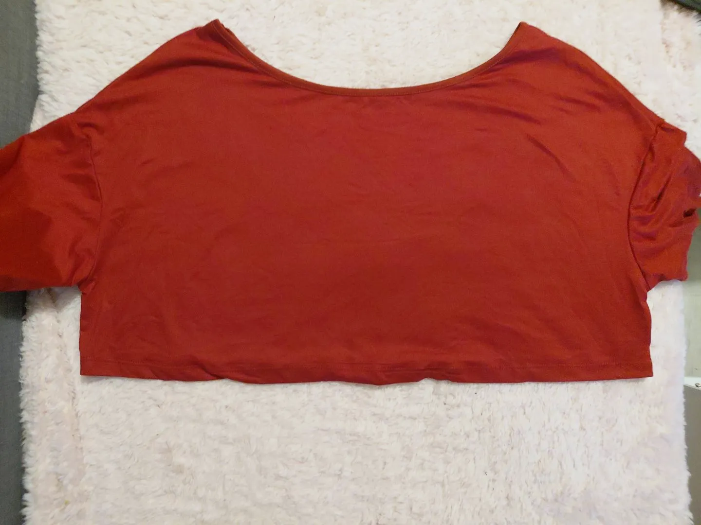 Joli crop top rouge brique / terracotta à manches longues, neuf sans étiquette.  – Shein – taille XS 3