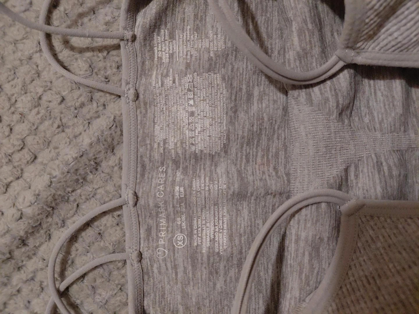 Top débardeur côtelé taupe à fines bretelles et dentelle – Primark XS – Primark – taille XS / 34 / 6 3