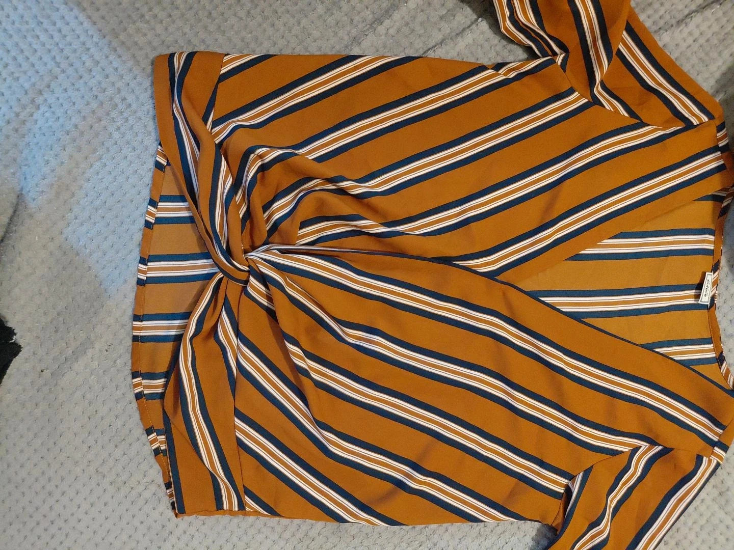 Chemisier Pimkie rayé moutarde, bleu marine et blanc – Taille S – Pimkie – taille S / 36 / 8 3