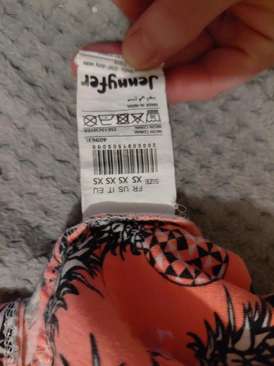 Top court corail à fines bretelles imprimé ananas – Taille XS – Jennyfer – taille XXS / 32 / 4 4