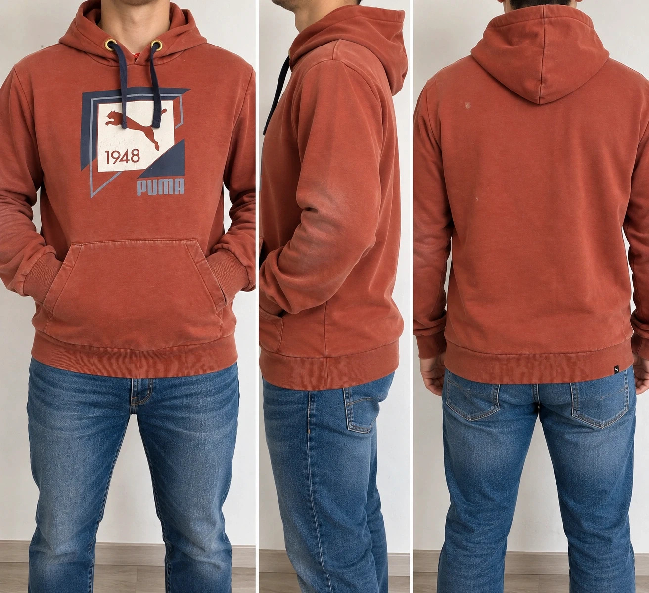 Sweat à capuche Puma homme XL terracotta