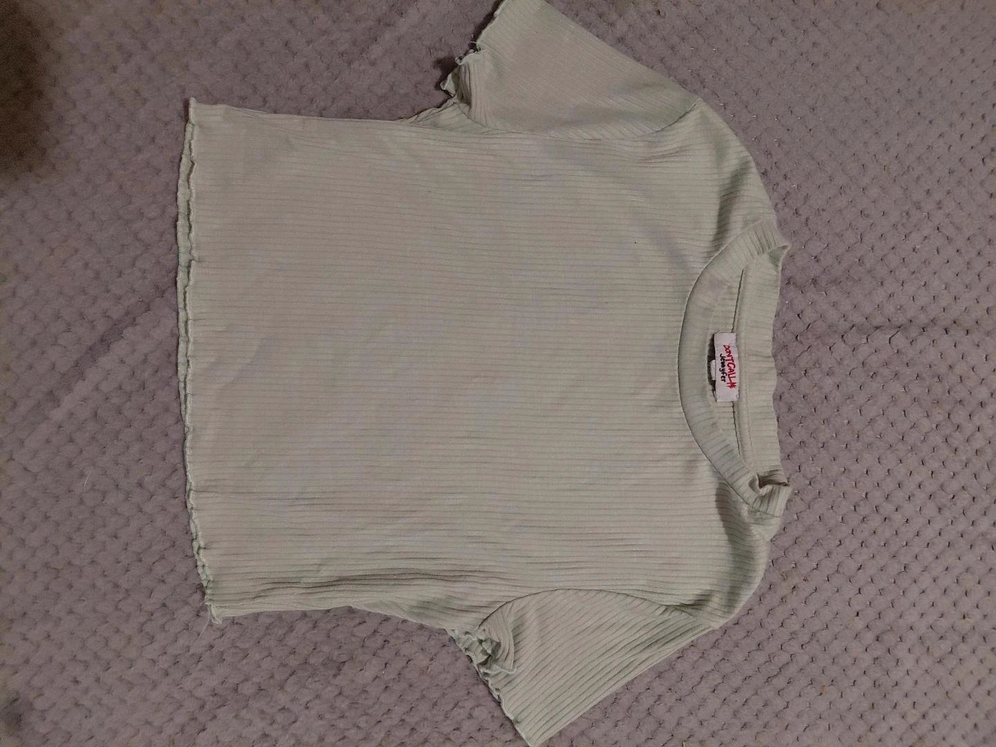 Haut court côtelé vert clair Jennifer – Jennyfer – taille XS / 34 / 6 2