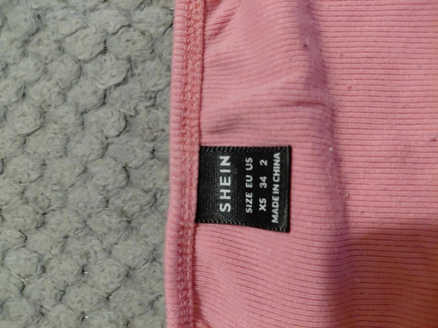 Débardeur rose côtelé à fines bretelles – Shein – taille XS / 34 / 6 4