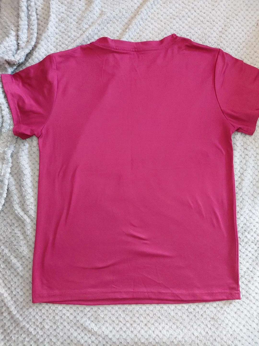 T-shirt femme bordeaux à manches courtes – SHEIN – Shein – taille S / 36 / 8 3