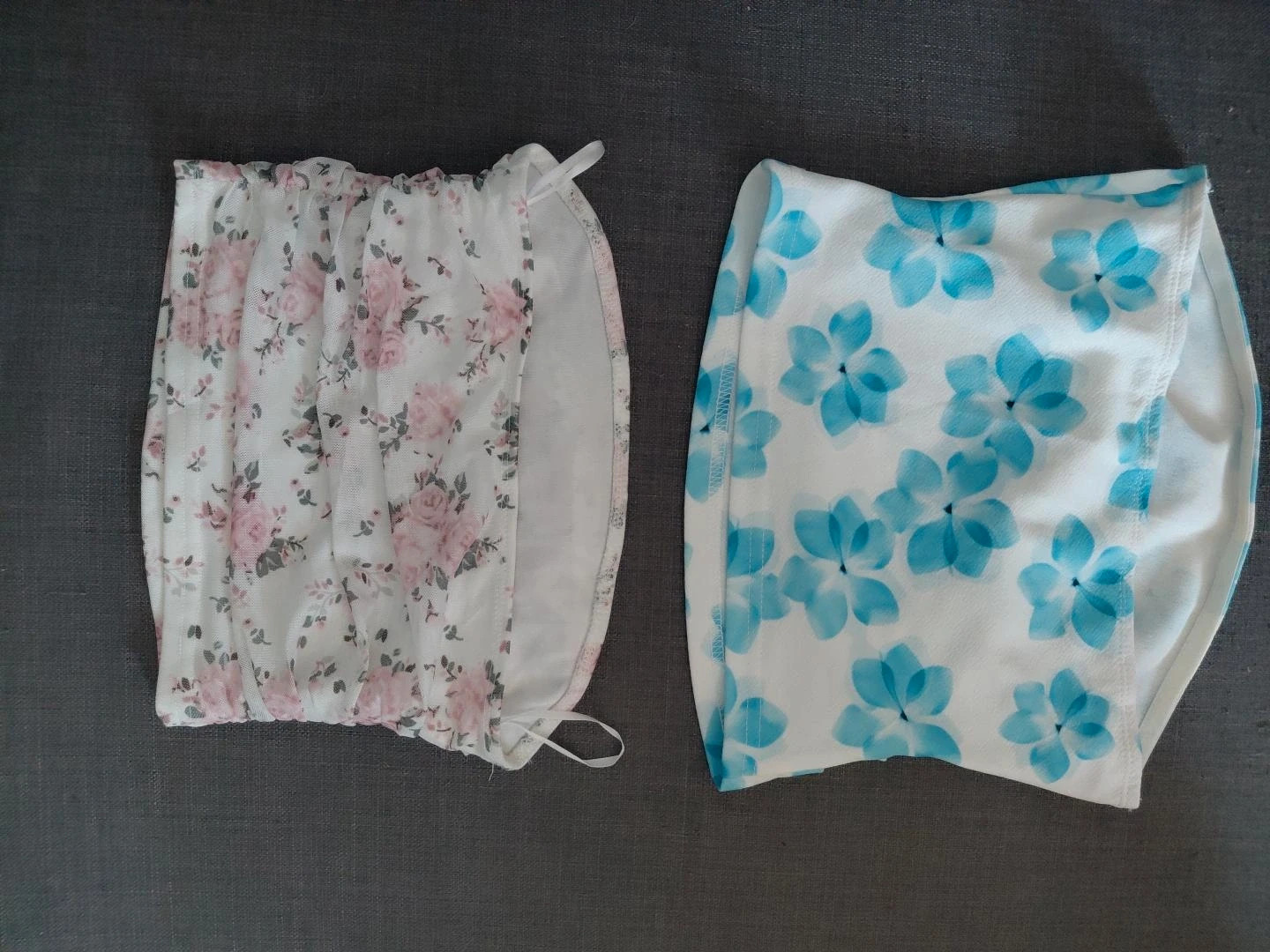 Lot de 2 tops bandeau fleuris neufs sans étiquette – Rose & Bleu 🌸 – Shein – taille XS / 34 / 6 3